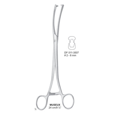 MUSEUX Tenaculum Forceps 24 cm, 2-8mm (DF-311-3507)