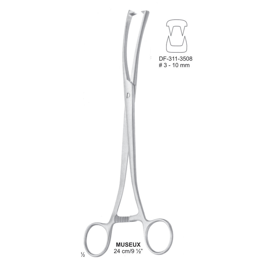 MUSEUX Tenaculum Forceps 24 cm, 3-10mm (DF-311-3508) by Dr. Frigz