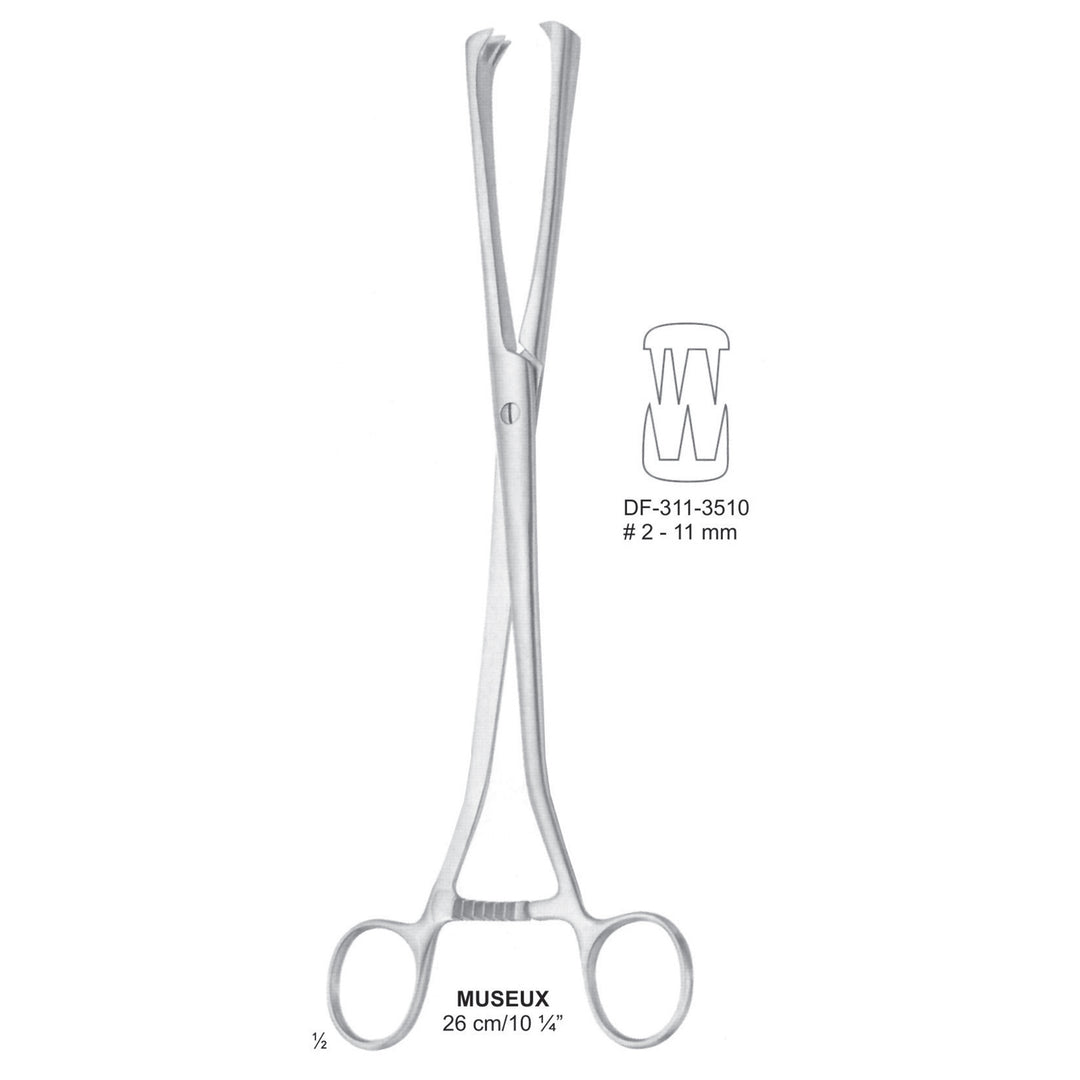 MUSEUX Tenaculum Forceps 26 cm, 2-11mm (DF-311-3510) by Dr. Frigz