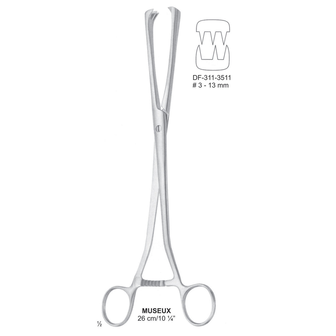 MUSEUX Tenaculum Forceps 26 cm, 3-13mm (DF-311-3511) by Dr. Frigz