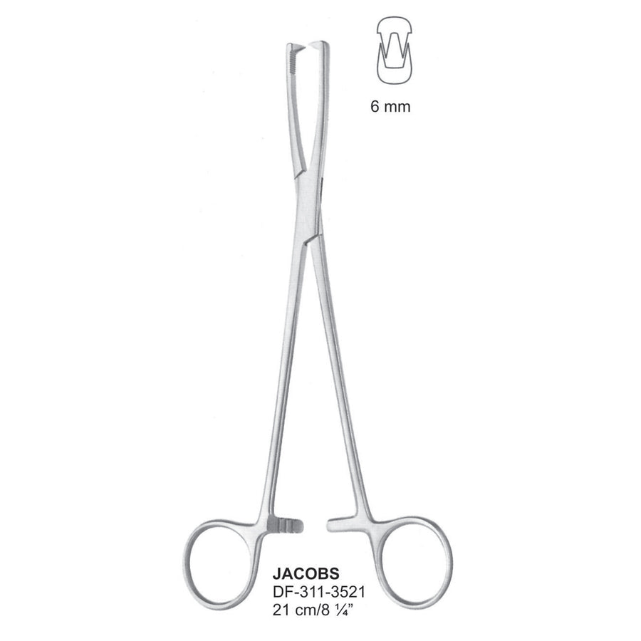 JACOBS Tenaculum Forceps, 21 cm, 6mm (DF-311-3521) by Dr. Frigz