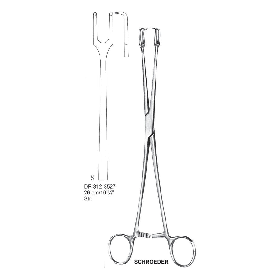 Schroeder Tenaculum Forceps, Straight, 2X2Teeth, 26cm  (DF-312-3527) by Dr. Frigz