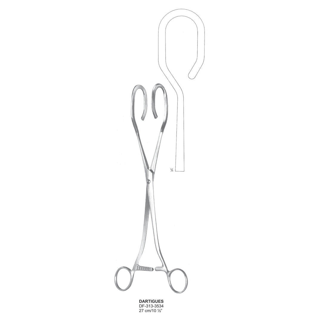 Dartigues Uterine Elevatng Forceps, 27cm  (DF-313-3534) by Dr. Frigz