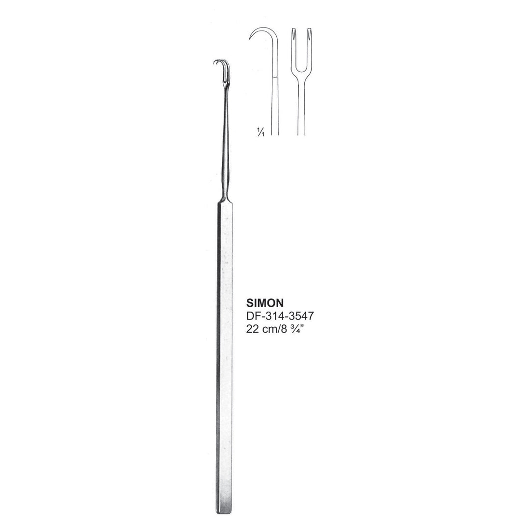 Simon Fistula Hooks,22Cm, 2 Prong  (DF-314-3547) by Dr. Frigz