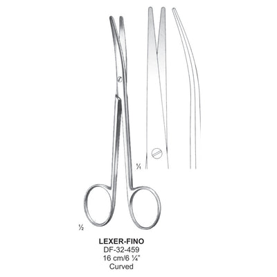 Lexer-Fino Dissecting Scissor, Curved, 16cm (DF-32-459)