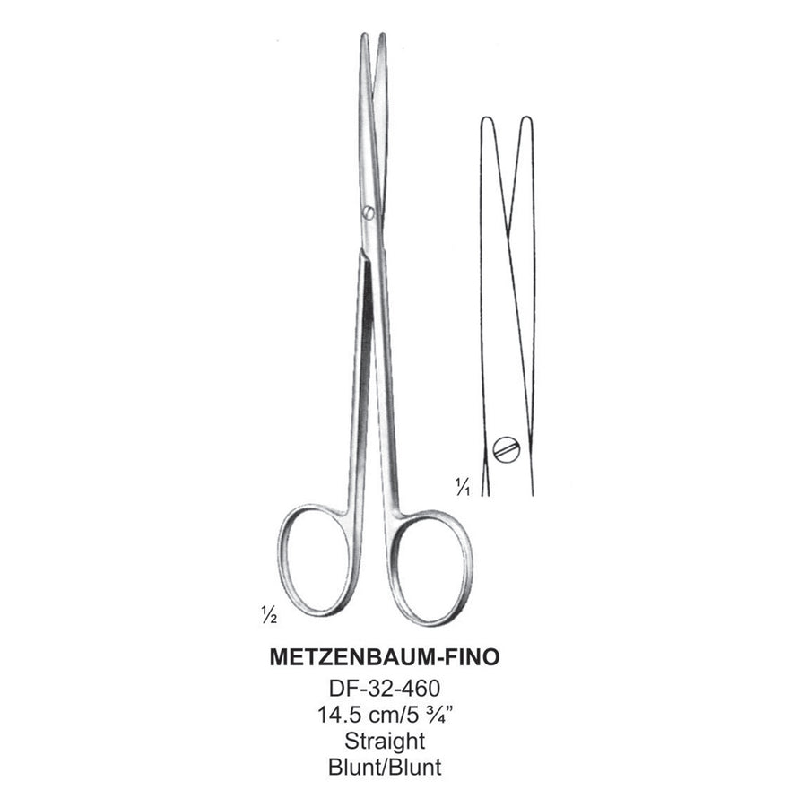 Metzenbaum-Fino Dissecting Scissors, Straight, Blunt-Blunt, 14.5cm  (DF-32-460) by Dr. Frigz