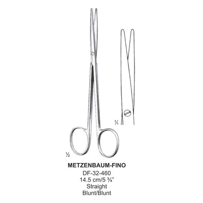 Metzenbaum-Fino Dissecting Scissors, Straight, Blunt-Blunt, 14.5cm  (DF-32-460)