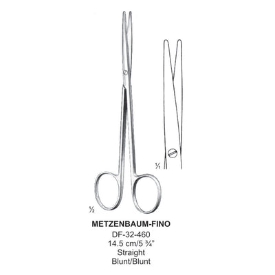 Metzenbaum-Fino Dissecting Scissors, Straight, Blunt-Blunt, 14.5cm  (DF-32-460)