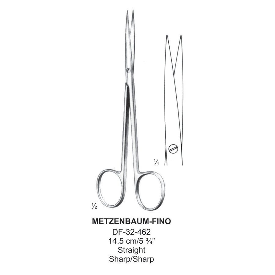 Metzenbaum-Fino Dissecting Scissors, Straight, Sharp-Sharp, 14.5cm  (DF-32-462) by Dr. Frigz