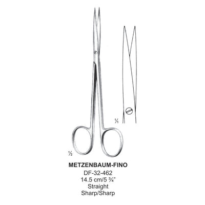 Metzenbaum-Fino Dissecting Scissors, Straight, Sharp-Sharp, 14.5cm  (DF-32-462)