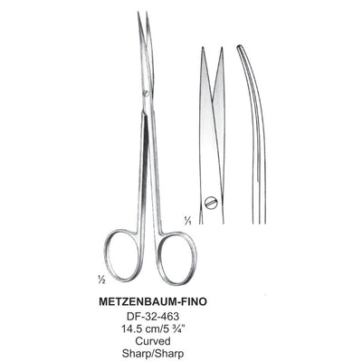 Metzenbaum-Fino Dissecting Scissors, Curved, Sharp-Sharp, 14.5cm  (DF-32-463) by Dr. Frigz