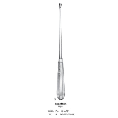 Recamier Uterine Curettes, Rigid, Sharp, Fig.4, 11mm (DF-320-3584A)