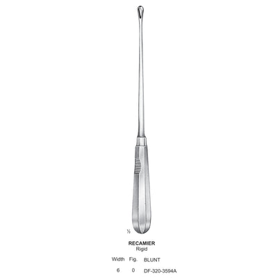 Recamier Uterine Curettes, Rigid, Blunt, Fig.0, 6mm (DF-320-3594A)