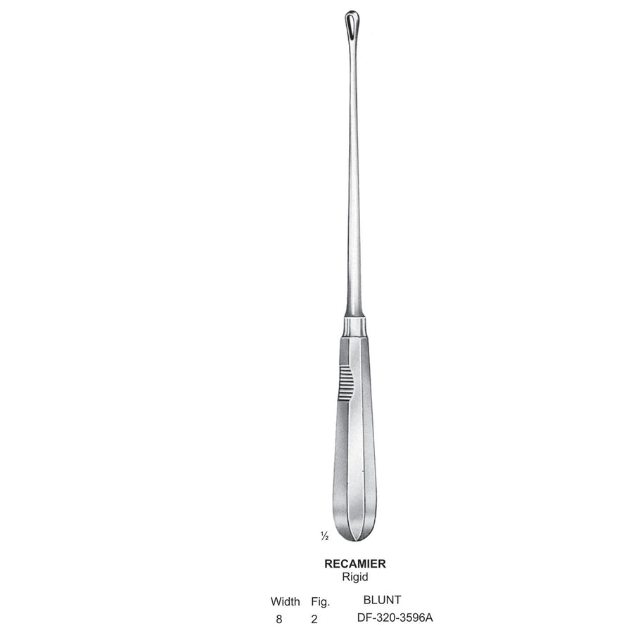 Recamier Uterine Curettes, Rigid, Blunt, Fig.2, 8mm (DF-320-3596A) by Dr. Frigz