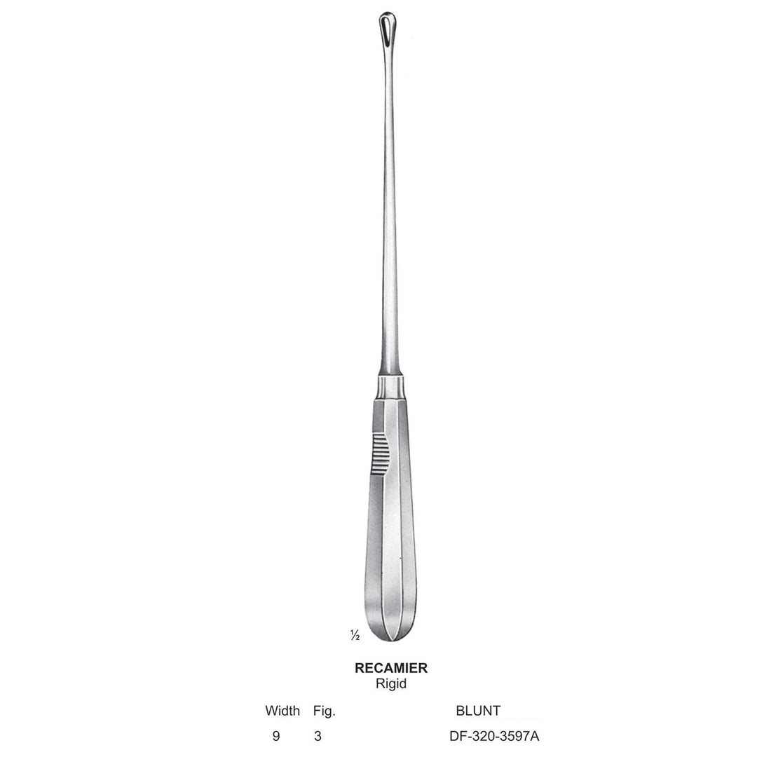 Recamier Uterine Curettes , Rigid, Blunt, Fig.3, 9mm (DF-320-3597A) by Dr. Frigz