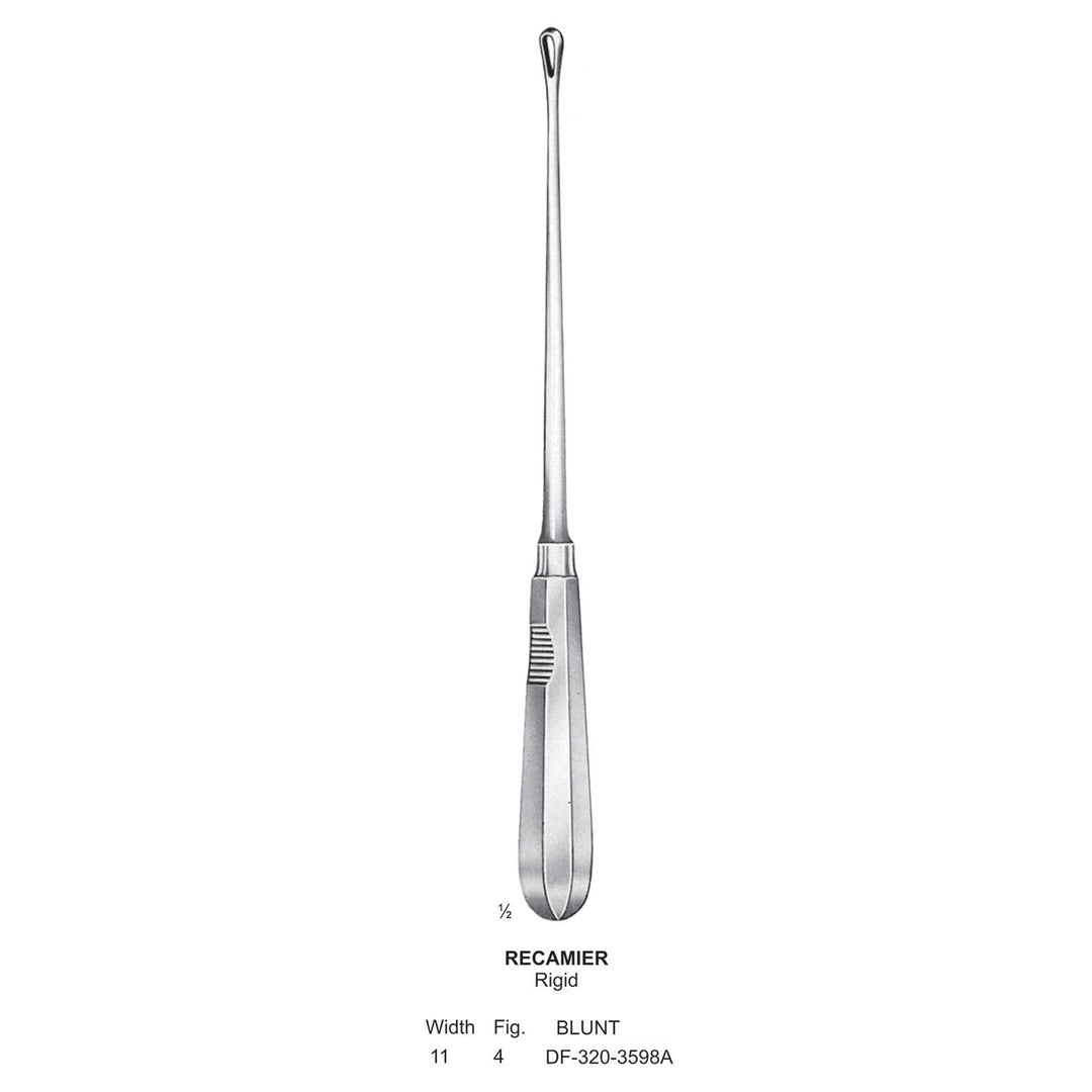 Recamier Uterine Curettes , Rigid, Blunt, Fig.4, 11mm (DF-320-3598A) by Dr. Frigz