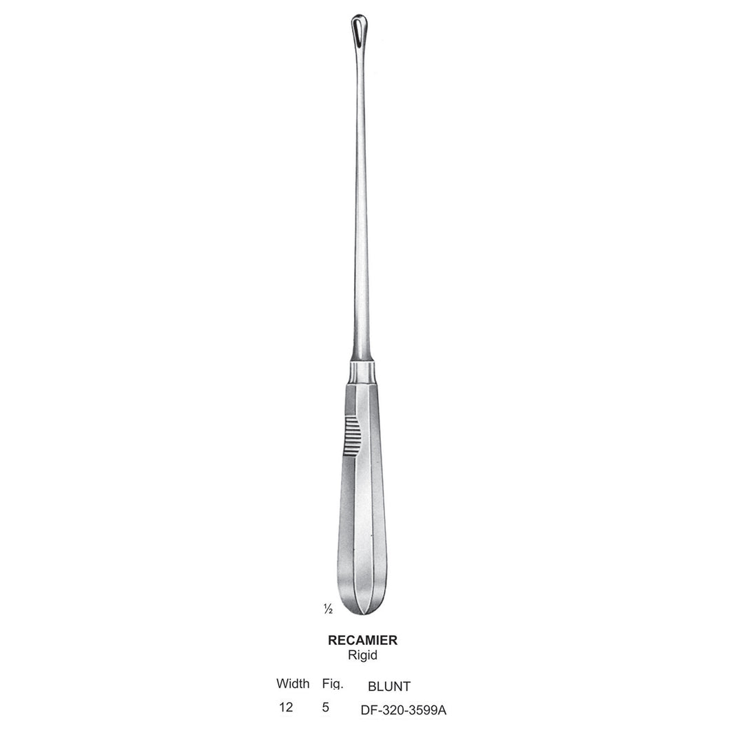 Recamier Uterine Curettes , Rigid, Blunt, Fig.5, 12mm (DF-320-3599A) by Dr. Frigz