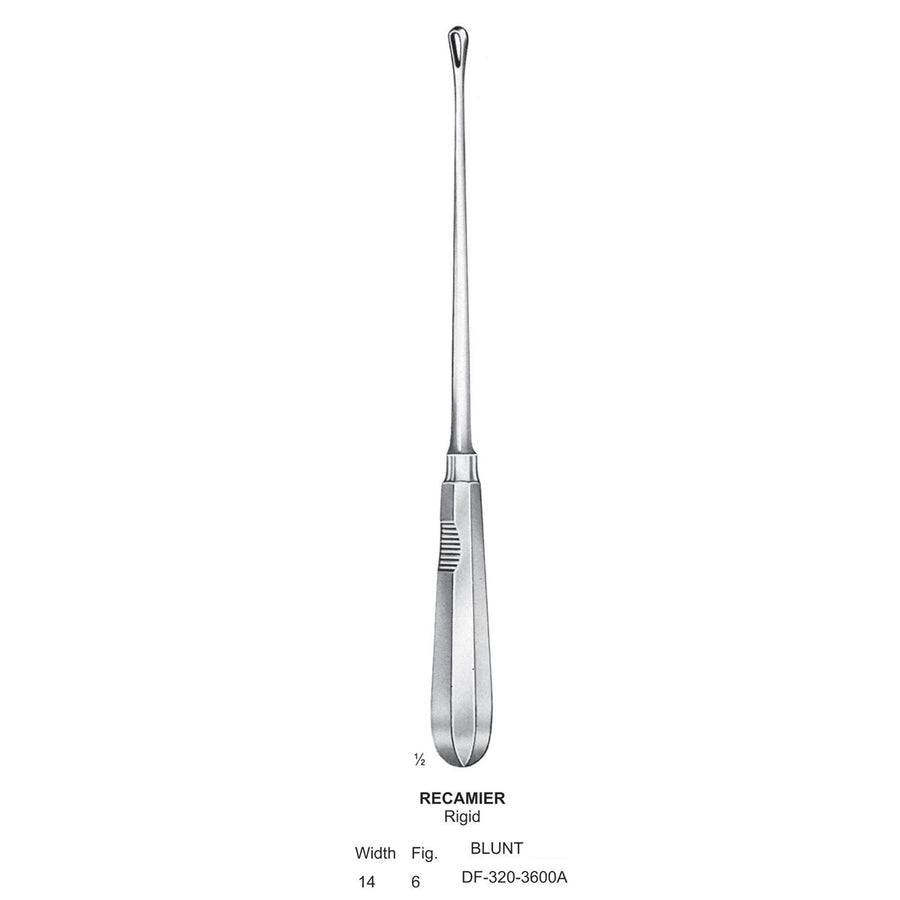 Recamier Uterine Curettes , Rigid, Blunt, Fig.6, 14mm (DF-320-3600A) by Dr. Frigz