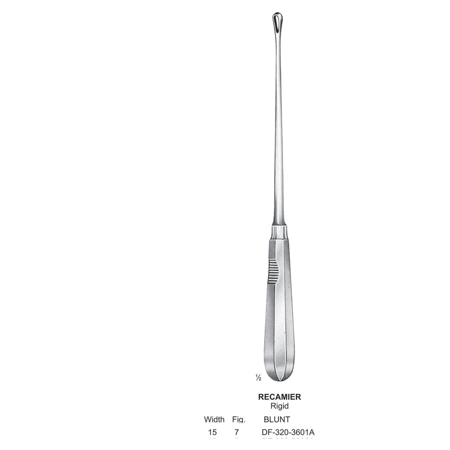 Recamier Uterine Curettes , Rigid, Blunt, Fig.7, 15mm (DF-320-3601A) by Dr. Frigz