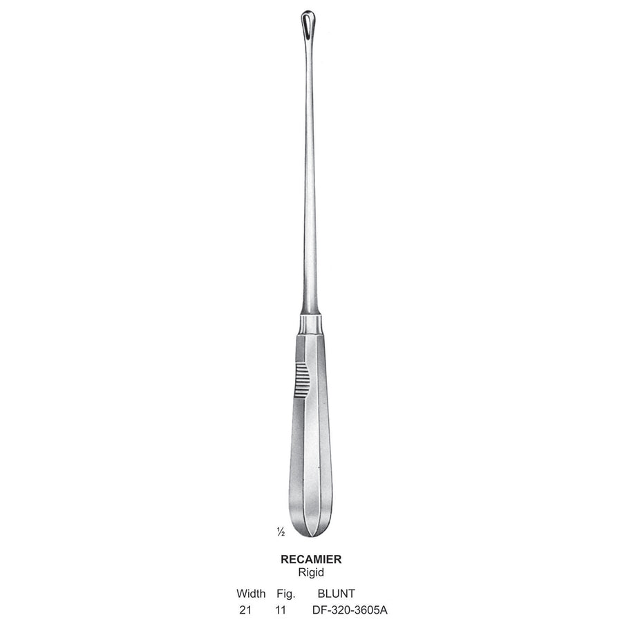 Recamier Uterine Curettes , Rigid, Blunt, Fig.11, 21mm (DF-320-3605A) by Dr. Frigz