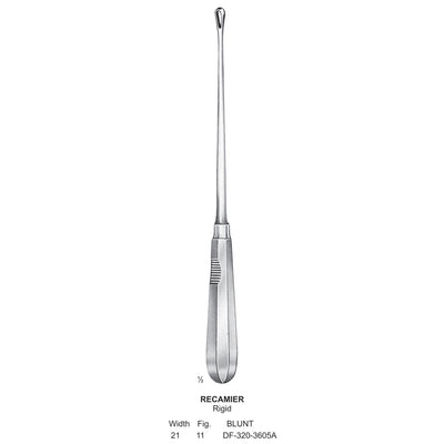 Recamier Uterine Curettes , Rigid, Blunt, Fig.11, 21mm (DF-320-3605A)