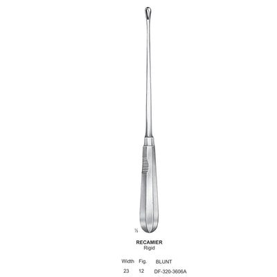 Recamier Uterine Curettes , Rigid, Blunt, Fig.12, 23mm (DF-320-3606A)