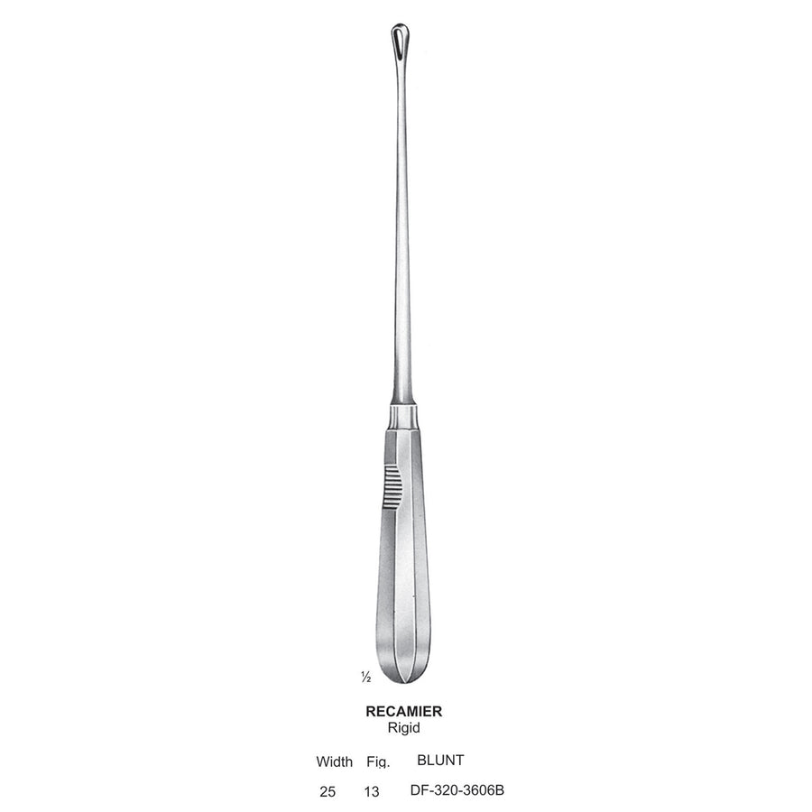 Recamier Uterine Curettes , Rigid, Blunt, Fig.13, 25mm (DF-320-3606B) by Dr. Frigz