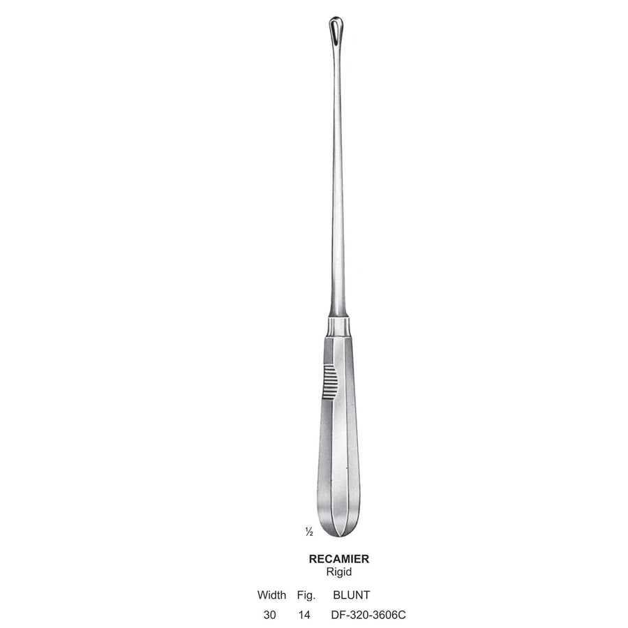 Recamier Uterine Curettes , Rigid, Blunt, Fig.14, 30mm (DF-320-3606C) by Dr. Frigz