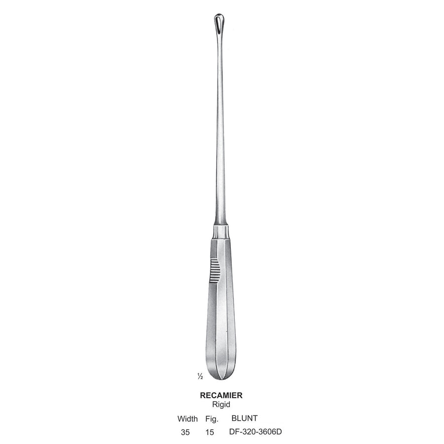 Recamier Uterine Curettes , Rigid, Blunt, Fig.15, 35mm (DF-320-3606D) by Dr. Frigz