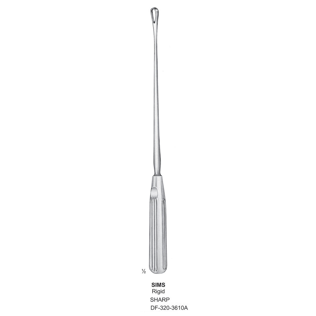 Sims Uterine Curettes , Rigid, Sharp, Fig.2, 7mm (DF-320-3610A) by Dr. Frigz