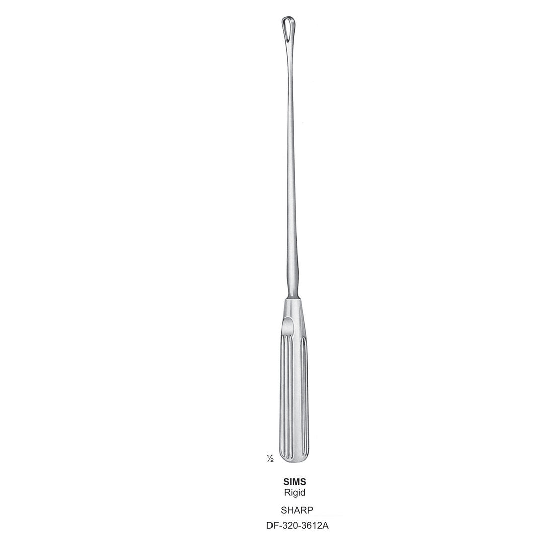 Sims Uterine Curettes , Rigid, Sharp, Fig.4, 11mm (DF-320-3612A) by Dr. Frigz