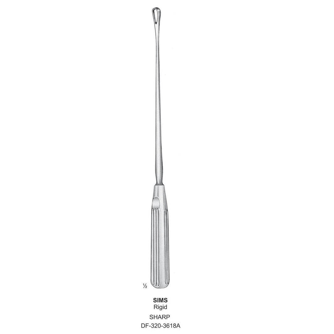 Sims Uterine Curettes , Rigid, Sharp, Fig.10, 20mm (DF-320-3618A) by Dr. Frigz