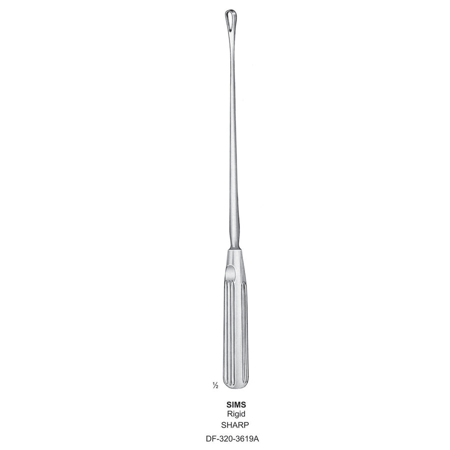 Sims Uterine Curettes , Rigid, Sharp, Fig.11, 21mm (DF-320-3619A) by Dr. Frigz