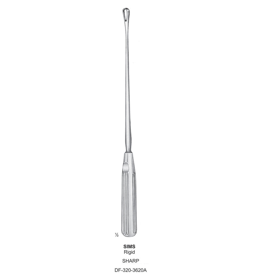 Sims Uterine Curettes , Rigid, Sharp, Fig.12, 23mm (DF-320-3620A) by Dr. Frigz