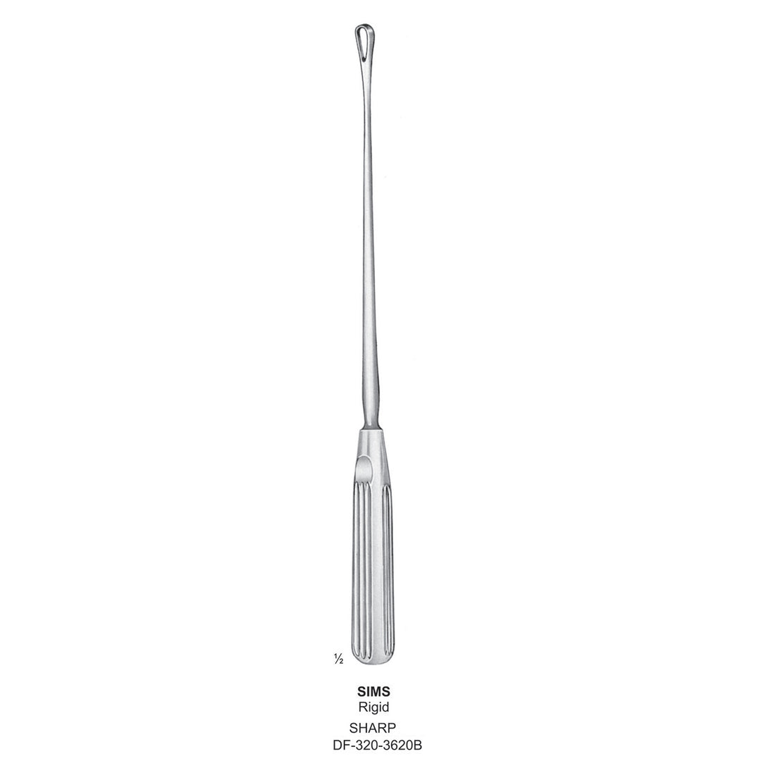 Sims Uterine Curettes , Rigid, Sharp, Fig.13, 25mm (DF-320-3620B) by Dr. Frigz