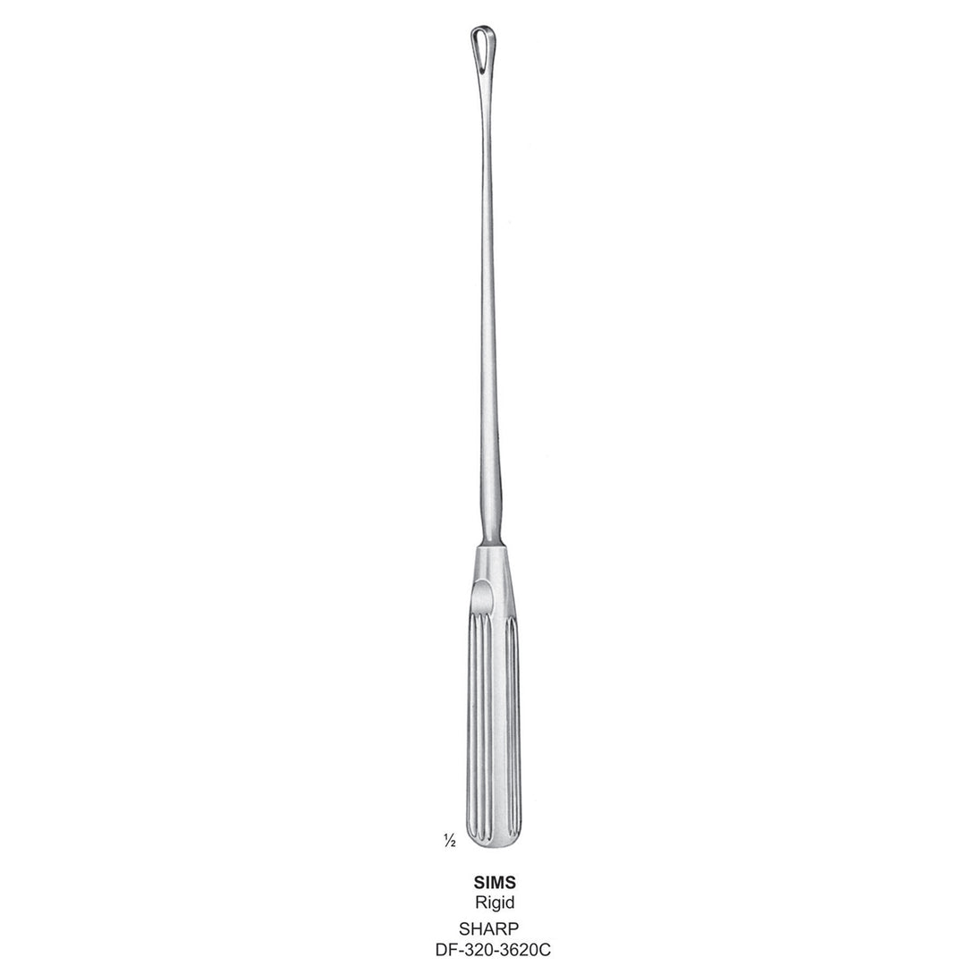 Sims Uterine Curettes , Rigid, Sharp, Fig.14, 30mm (DF-320-3620C) by Dr. Frigz