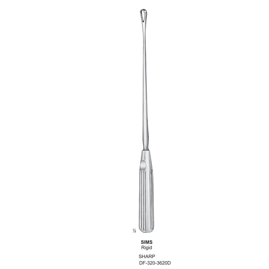 Sims Uterine Curettes , Rigid, Sharp, Fig.15, 35mm (DF-320-3620D) by Dr. Frigz