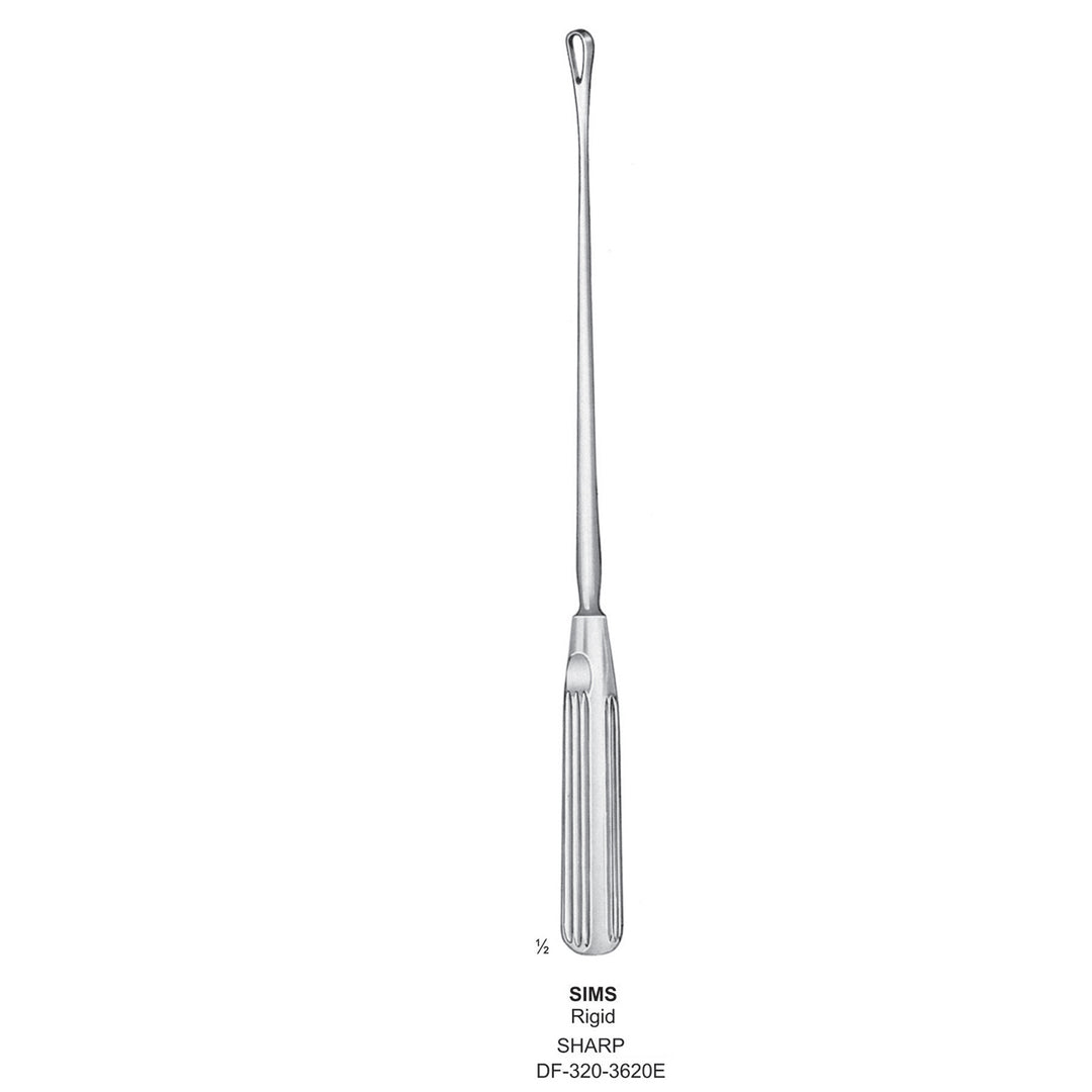 Sims Uterine Curettes , Rigid, Sharp, Fig.16, 40mm (DF-320-3620E) by Dr. Frigz