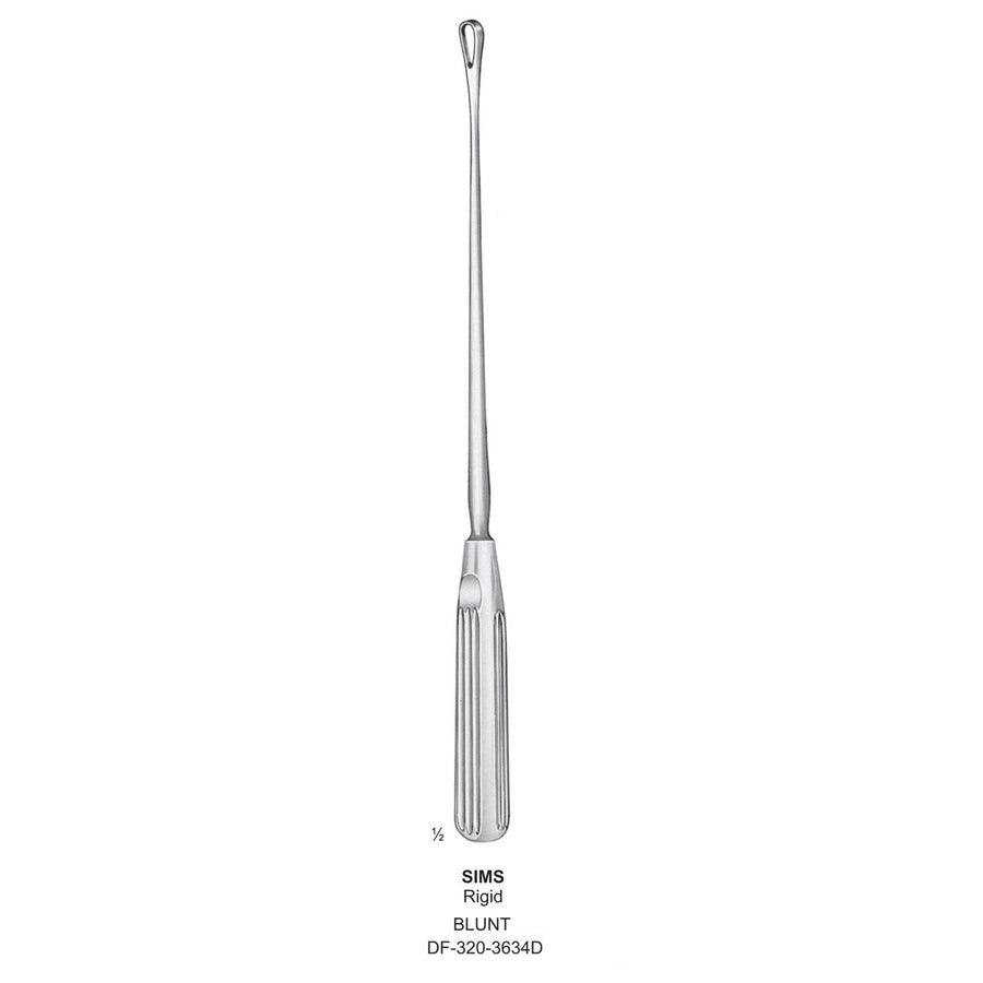 Sims Uterine Curettes , Rigid, Blunt, Fig.15, 35mm (DF-320-3634D) by Dr. Frigz