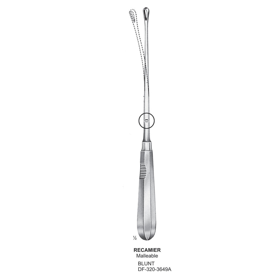 Recamier Uterine Curettes , Malleable, Blunt, Fig.00, 5mm 30cm (DF-320-3649A) by Dr. Frigz