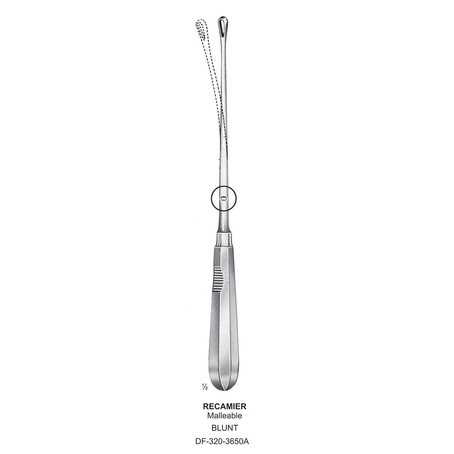 Recamier Uterine Curettes , Malleable, Blunt, Fig.0, 6mm 30.5cm (DF-320-3650A) by Dr. Frigz