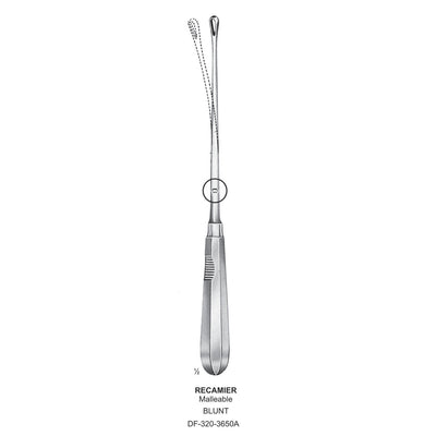 Recamier Uterine Curettes , Malleable, Blunt, Fig.0, 6mm 30.5cm (DF-320-3650A)