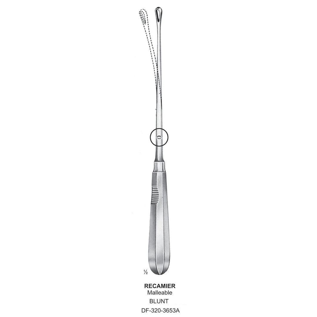 Recamier Uterine Curettes , Malleable, Blunt, Fig.3, 9mm 31cm (DF-320-3653A) by Dr. Frigz