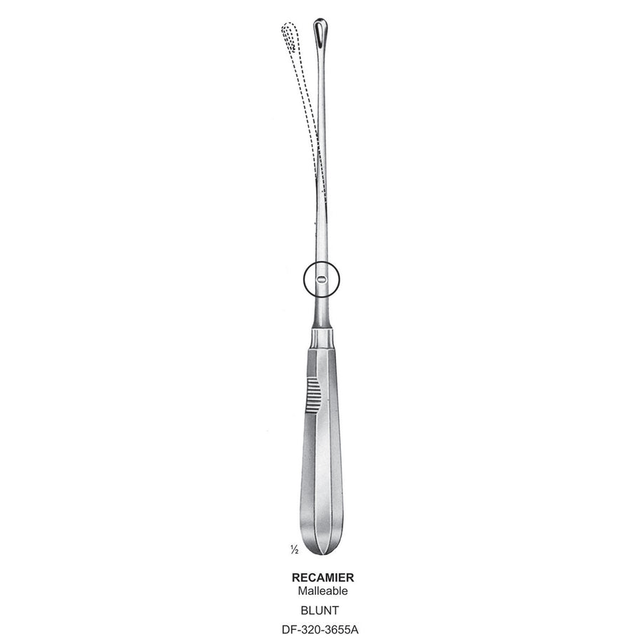 Recamier Uterine Curettes , Malleable, Blunt, Fig.5, 12mm 31.5cm (DF-320-3655A) by Dr. Frigz