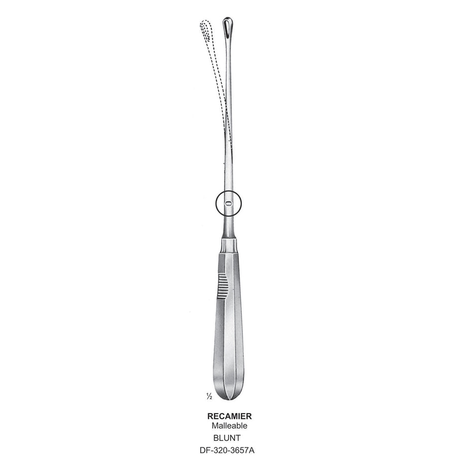 Recamier Uterine Curettes , Malleable, Blunt, Fig.7, 15mm 32cm (DF-320-3657A) by Dr. Frigz