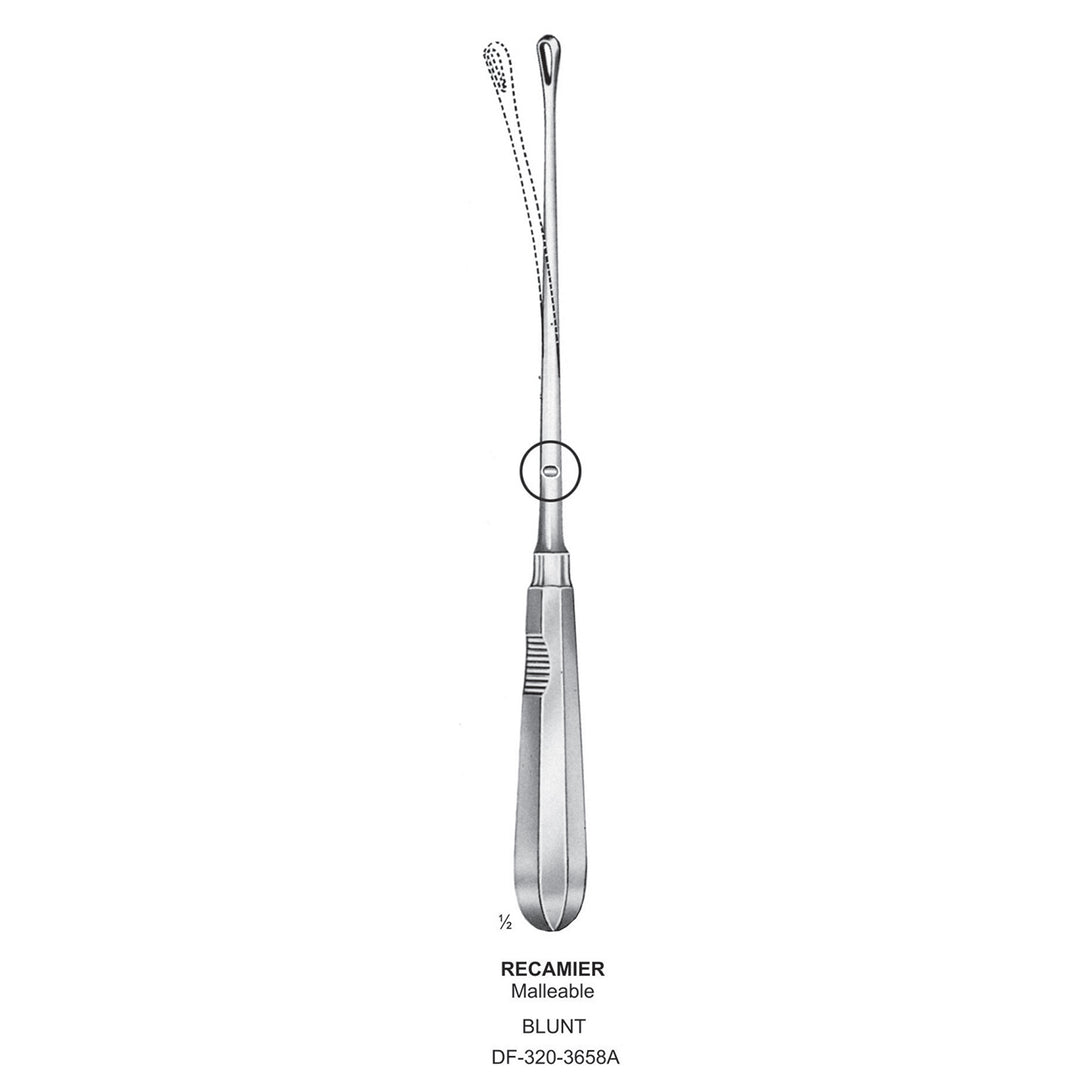 Recamier Uterine Curettes , Malleable, Blunt, Fig.8, 16mm 32cm (DF-320-3658A) by Dr. Frigz