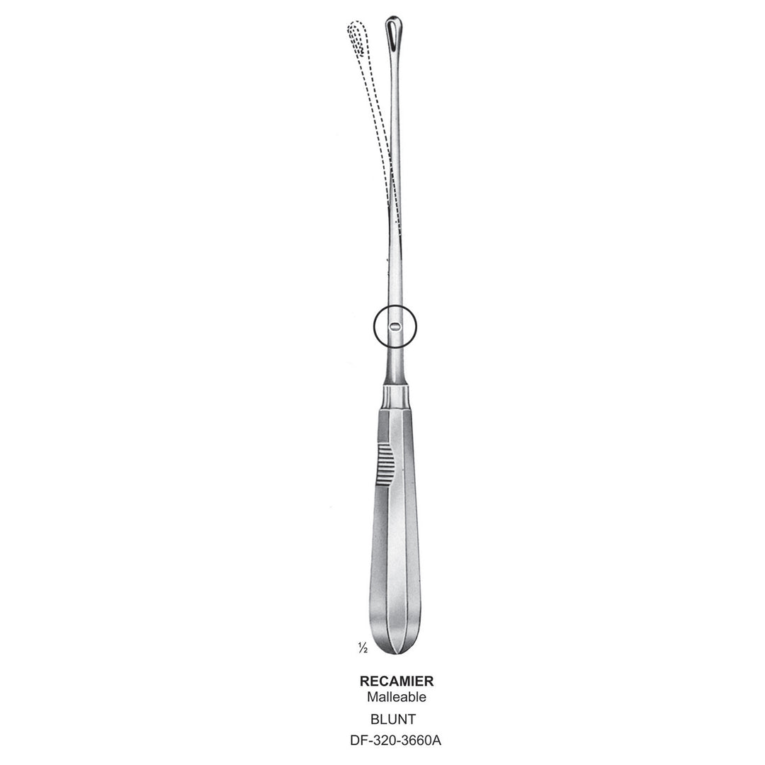 Recamier Uterine Curettes , Malleable, Blunt, Fig.10, 20mm 32cm (DF-320-3660A) by Dr. Frigz