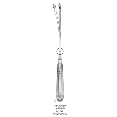 Recamier Uterine Curettes , Malleable, Blunt, Fig.12, 23mm 32cm (DF-320-3662A)