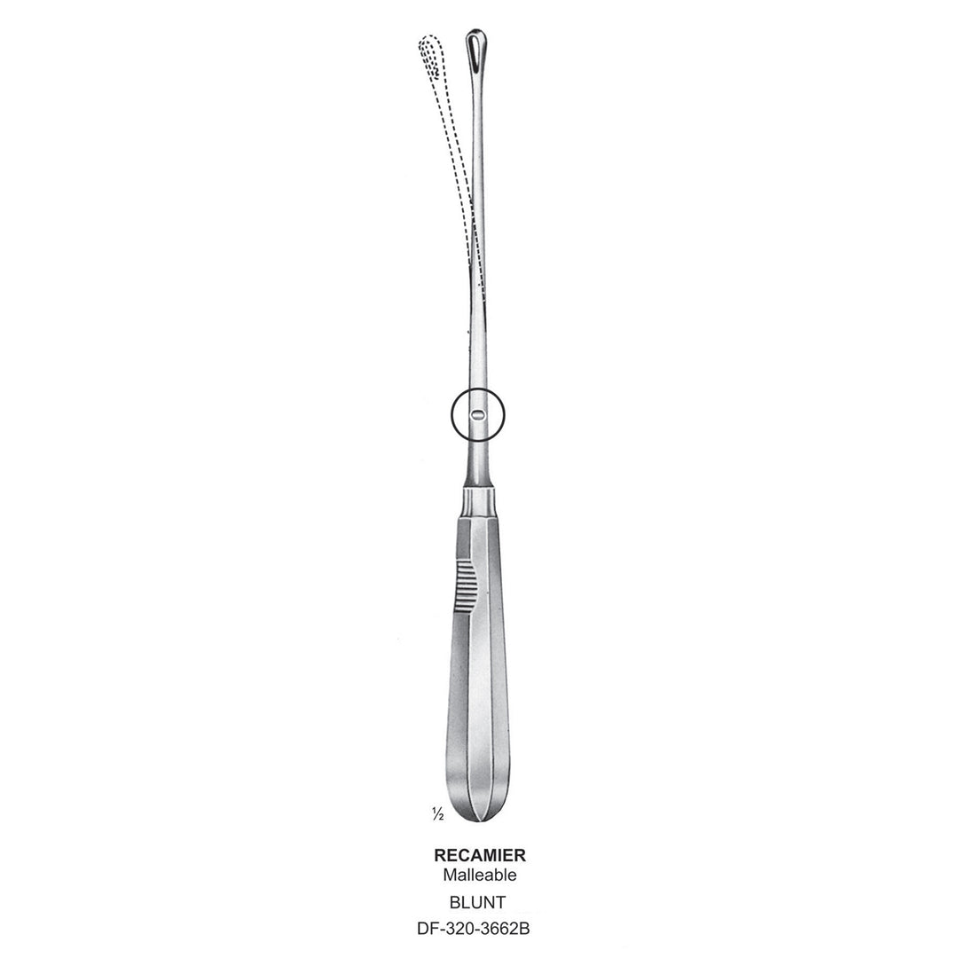 Recamier Uterine Curettes , Malleable, Blunt, Fig.13, 25mm 34cm (DF-320-3662B) by Dr. Frigz