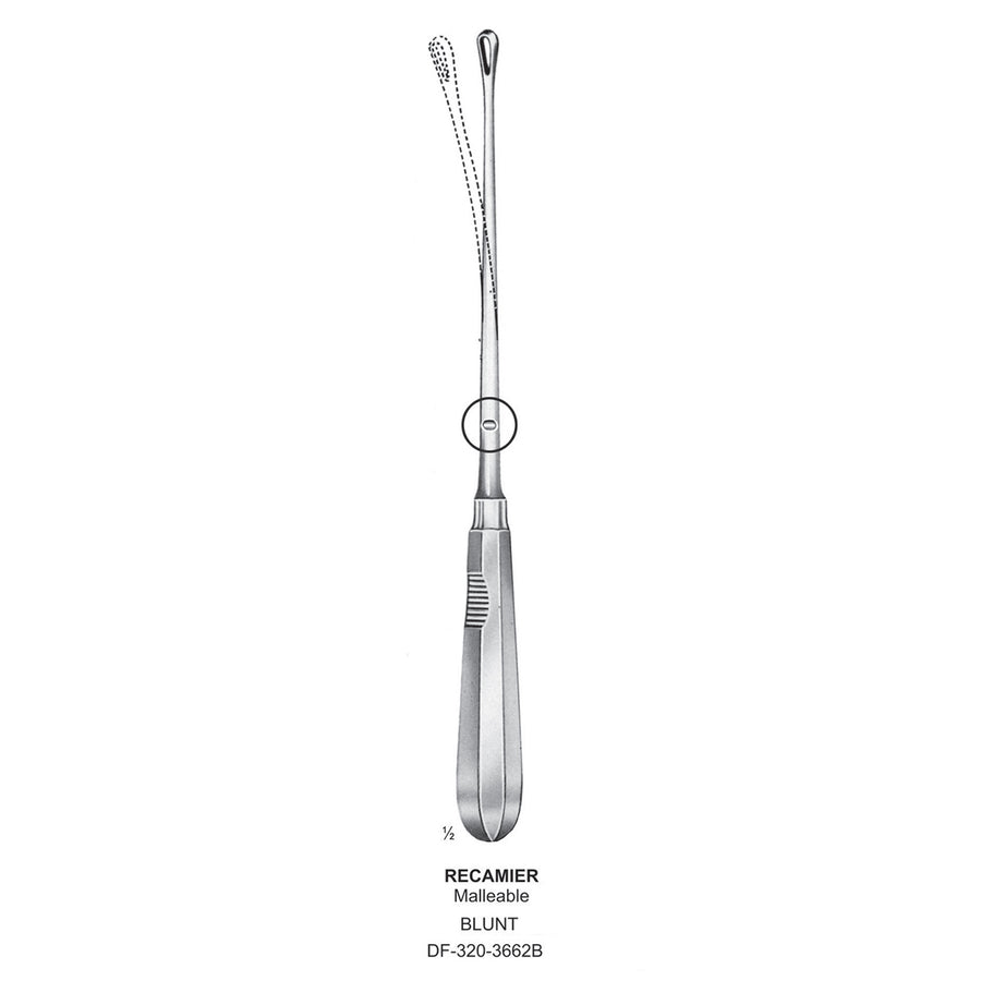 Recamier Uterine Curettes , Malleable, Blunt, Fig.13, 25mm 34cm (DF-320-3662B) by Dr. Frigz